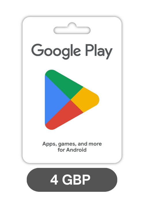 Google Play Gift Card - 4 GBP Redeemable in United Kingdom